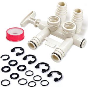 7345388 Water Softener Bypass Valve Assembly-3/4" Standard Replacement Kit with Adapters, O-Rings & Clips, Compatible with Whirlpool, Kenmore, GE, Morton, NorthStar, EcoWater, EcoPure