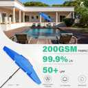 JEAREY 9' 2-Tiers Patio Umbrellas Outdoor Market Table Umbrella w/Push Button Tilt/Crank, 8 Sturdy Ribs, UV Protection Waterproof Sunproof(Royal Blue)