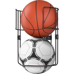 Wall-Mounted Sports Ball Holder Rack Durable Vertical Organizer for Basketballs, Soccer Balls, Volleyballs Heavy-Duty Metal Storage for Garage, Gym, Kids Room Space-Saving