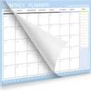 Phyxin Undated Planner, 54 Sheets Blank Calendar, 11.2" x 8.3" Monthly Calendar Planner, Tear Off Undated Monthly Planner with Memo for Women, Students, Teachers, Blue