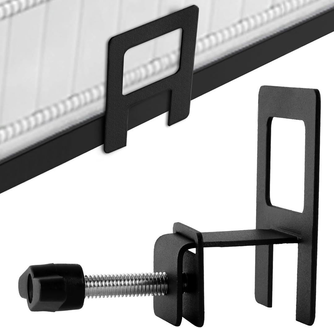 Non Slip Mattress Gaskets for Bed Frame, 6 pcs Mattress Holder in Place Gripper, Anti-Slip Baffle Fit for Metal Bed Frames, Easy to Installation Metal Pad Gripper, Black