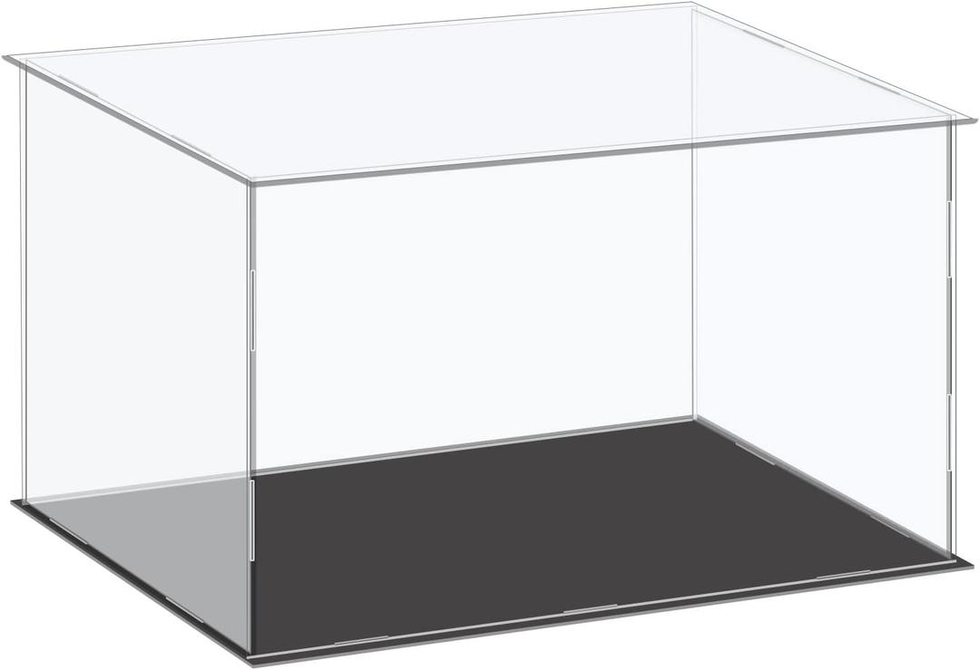MECCANIXITY Acrylic Display Case Plastic Box Cube Storage Box Clear Small Assemble Dustproof Showcase 14.1x8.2x8 Inch for Collectibles Items