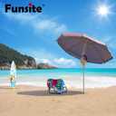 6.5ft Portable Beach Umbrellas for Sand Beach UV 50+ Umbrella with Tilt & Steel Pole, Protection with Heavy Duty Anchor, Patio Umbrella with Carry Bag