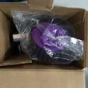 Mini Travel Ceramic Blow Dryer Brush for Short to Medium Hair, 2 Inch Oval Styling Hot Air Brush with 3 Heat Settings, Lightweight Volumizing & Smoothing Tool, 120V, Purple