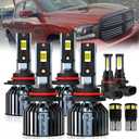 For 2016-2018 Dodge Ram with projector 1500 2500 3500 light Bulbs, 9005 High Beam 9005 Low Beam 9145 Fog Light License Plate Lights Combo, 8PCS