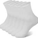 Crew Socks for Women & Man Casual Breathable LightWeight Athletic Calf Socks for running Size 5-13 (Large-X-Large)