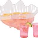 Fun Express Large Serving Bowl 18-Inch Clear Plastic Seashell Punch Bowl for Parties - Decorative Shell Bowl Beach Theme Events, Luau Celebrations & Outdoor Entertaining | Food-Safe Acrylic Design