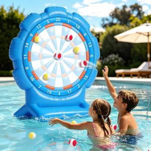 Best Pool Toys for Kids Teen Adult, Inflatable Dart Board Toss Pool Games with 10 Sticky Balls, Swimming Pool Floats Toys for Yard, Beach, Indoor & Outdoor Play, Summer Party Birthday Gift Age 4-12