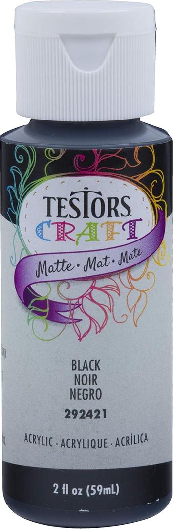 Testors 292421A 2 oz Black Matte Acrylic Paint