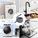 5 FT Washing Machine Drain Hose, Flexible Dishwasher Drain Hose Extension Kit, Universal Washer Drain Hose, Corrugated Washer Hose with 1 Adapter, 2 Hose Clamps, 1 U-Bend Hose Holder, Gray