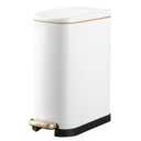 ELPHECO 3.5 Gallon Bathroom Trash Can with Soft Close Lid, 13.5 Litre Stainless Steel Pedel Garbage Can with Removable Inner Bucket, Wastebasket for Bathroom, Office, Bedroom, Matte White