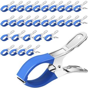 Pool Cover Clips for Above Ground Pools, 30 Pcs 4.7 Inch Stainless Steel Pool Cover Clamps, Windproof Clips for Above Ground Pool Cover (Blue)