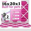 Colorfil 16x20x1 Air Filter (2-Pack) | Made in the USA | Color Changing | Remove Cat and Dog Odor | MERV 8 for Pet Hair Dander and Dust | 15.5"x19.5"x0.75" Exact Size