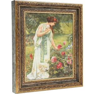 Abtgt 8x10 Canvas Floating Frame, Depth 2cm, Bronze Gold Antique Ornate Canvas Frame for Oil Painting Art Prints, Vertical or Horizontal Wall Display, 1 Pack