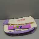 3 Pcs Empty Mahjong Canvas Bag Gift Embroidered American Mahjong Set Incl Tiles Bag and Racks & Pushers Drawstring Bags(Purple,Regular)