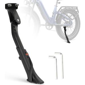 Bike Kickstand 24"-29", PSLER Adjustable Non-Slip Electric Bike Kickstand Kick Stand for Ebike Mountain Bike Adult Bikes with 2 Holes(40mm)