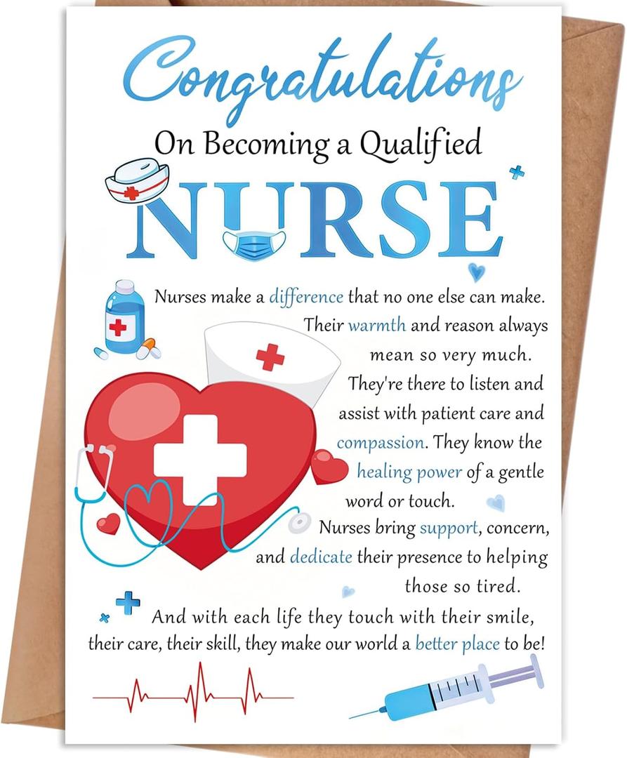 3 x Nurse Graduation Card Gift for Her Him Women Men | Nursing Graduation gift for Friend, Future RN Graduation Gifts for Daughter Son Sister, Nursing School Graduation Card