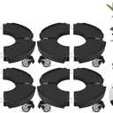 ToLanbbt 4 Pack Plant Caddy Stands with 360° Wheels Adjustable 15-22 in Rolling Stands Heavy Duty Large Plant Carts Dolly with Casters 440lbs Capacity for Large Planter, Garden Pot, Flower Pot, Black