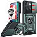 LeYi for Moto G-Stylus-2025 Case: Motorola G Stylus 2025 Case with Screen Protector, Military-Grade Protection, Rotatable Ring Kickstand, Green