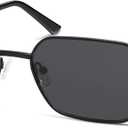 AMOMOMA Retro Rectangle Sunglasses for Womens 90s Y2k Narrow Square Sunglasses Metal Frame Polarized AM6641