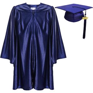 Newrara Unisex Shiny Kindergarten Graduation Gown Cap with Tassel (Brown)