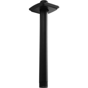 SKOWLL Straight Shower Arm with Flange Matte Black 8 Inch Ceiling Mount Rain Shower Head Extension Arm Replacement, Ceiling Mounted For Fixed Shower Head High Pressure Rain