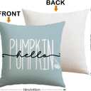 2 x Artscope Fall Decorative Throw Pillow Covers 18x18 Inch Set of 4, Hello Pumpkin Give Thanks Buffalo Plaid Outdoor Farmhouse Pillow Cases for Home Sofa Couch-Light Blue