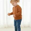 PATPAT Baby Girls Boys Newborn Sweater Crewneck Pull Over Knit Solid Long Sleeve Fall Winter Clothes (3-6 Months, Light Tan)