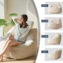 MAXYOYO Bean Bag Chair, Floor Sofa with Handle, Bean Bag Chairs for Adults and Kids, Teens Living Room Bean Bag, Accent Sofa Chair with Pocket for Gaming Reading Relaxing