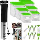 SOUSVIDE ART Sous Vide Immersion Cooker Kit - Machine with Digital Timer, Temp Control, 30 Bags, Vacuum Pump, Suvee Cooker Gift for Chefs
