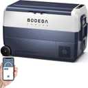 BODEGACOOLER 12 Volt Car Refrigerator, 53 Quart Portable Car Freezer Fridge Bluetooth Control, (50L) -4-68 Electric Cooler 12/24V DC and 100-240V AC for Travel, Camping, RV, Boat Road Trip Tailgating (53qt-Single Zone)