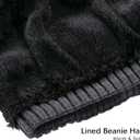 Vgogfly Lined Men Beanie Slouchy Knit Skull Cap Warm Stocking Hats Guys Women Striped Winter Beanie Hat (Gray)