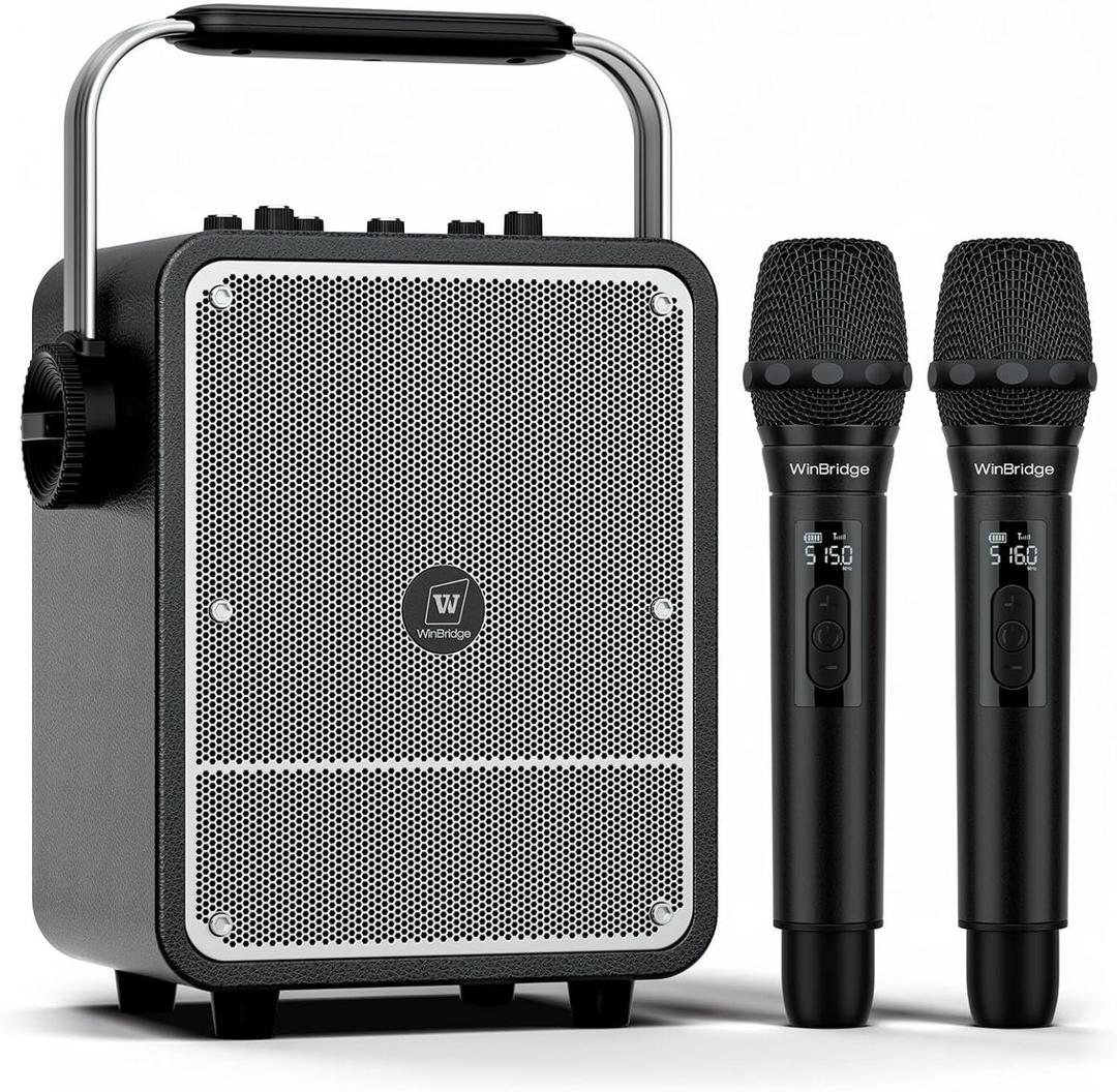 150W High-Power Karaoke Machine with 2 Wireless Microphones for Adults S200