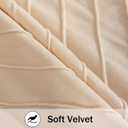 Cream Pillow Covers 18 x 18 Pack of 2 with Gold Leather Soft Velvet Throw Pillow Covers Decorative Couch Pillow Cover Luxury Modern Pillowcases Spring Summer Home Decor for Sofa Bed Living Room