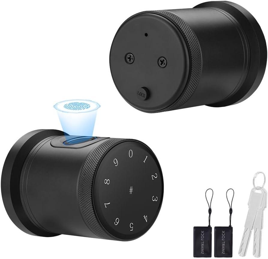 Smart Fingerprint Door Lock, Smart Fingerprint Door Knob with Keypad, Biometric Door knobs with with App Control, Keypad, Key, fingerprint, IC Card, Anti-Slip Handle Door Knob for Bedroom,Home,Office