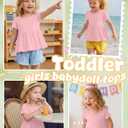 Toddler Girls Peplum Flowy Shirts | Baby Top, Kid, Short Sleeve, Square Neck, Babydoll, Tunic, Ruffle Hem, 18M-5T, Summer, Casual, Preschool, Kindergarten, Play