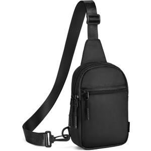 CHOLISS Small Sling Bag for Women and Men, Crossbody Bags Trendy Fanny Packs Chest Bag with Extended Strap (D01 Black - Upgrade)