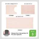 TYUU Bath Mat Set 3 Piece, Bathroom Rugs Non Slip Washable & Toilet Mat, 16"x24" + 24"x60" + 20"x24" U Shape