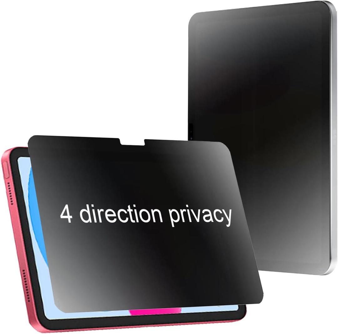 2 x 360 Degree Matte Privacy Screen Protector for iPad 2022 Anti-Glare Anti-Spy 4 Sides Anti-Peeping Soft Film for iPad 10th 10.9 inch