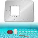 17 X 12 1/2 in Pool Wall Repair Panel, Wide Mouth Above Ground Pool Skimmer Wall Water Return Repair Kit, Repair Rusted Pool Wall, Replace Hayward SP1091LX, SP-2094, 1094SPA, Hydrotools 8940