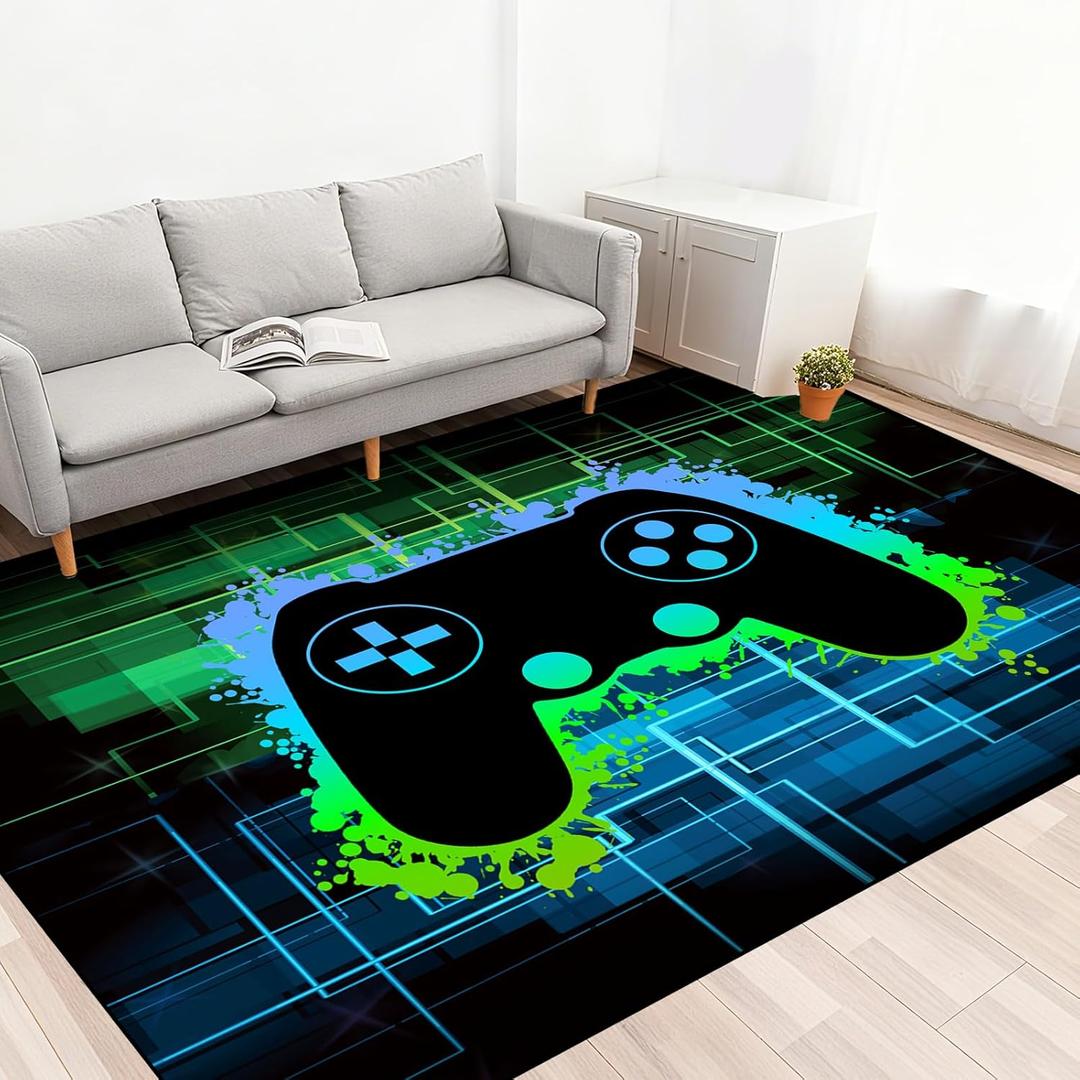 Gamer Rug for Boys Room - Video Game Rugs for Kids Bedroom Gaming Rugs for Gaming Room Gamer Decor for Boys Room Game Carpet for Playrooms,3'5'