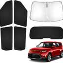T TGBROS Windshield Sun Shade for Kia Soul 2020-2025 2026 Car Window Shades Thicken UV Block and Blackout Privacy Foldable Sunshades 6PCS Accessories Keep Cool Sun Visor Covers