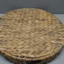Extra Large Round Ottoman Table Tray 19.7" with Handles - Handmade Wicker Serving Hand Woven Tray for Farmhouse Decorative Oversized Coffee Table Trays Living Room Kitchen Counter Breakfast Scalloped