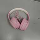 RORSOU R10 Over-Ear Headphones with Microphone, Lightweight Folding Stereo Bass Headset with 1.5M No-Tangle Cord, Portable Wired Headphones for Smartphone Tablet Computer MP3 / 4 (Pink)