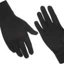 ALASKA BEAR - Natural Silk Liner Gloves Unisex (Large, Black)