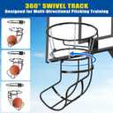 BeneLabel 360 Swivel Track Basketball Return Attachment with Quick Connect Chain Basketball Rebounder for 18" Rim Hoop Ball Return for Basketball Hoop for Outdoor/Indoor Shooting Training