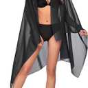Sheer Black Swimsuit Cover Up Skirt Beach Coverup Sarong Bikini Coverup Wrap Bathing Suit Scarf Wrap for Women Girls