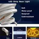 Red Neon LED Strip Lights, 16.4ft 12V Waterproof Flexible Light for Indoor/Outdoor Decoration (Includes Power Adapter) (5M)