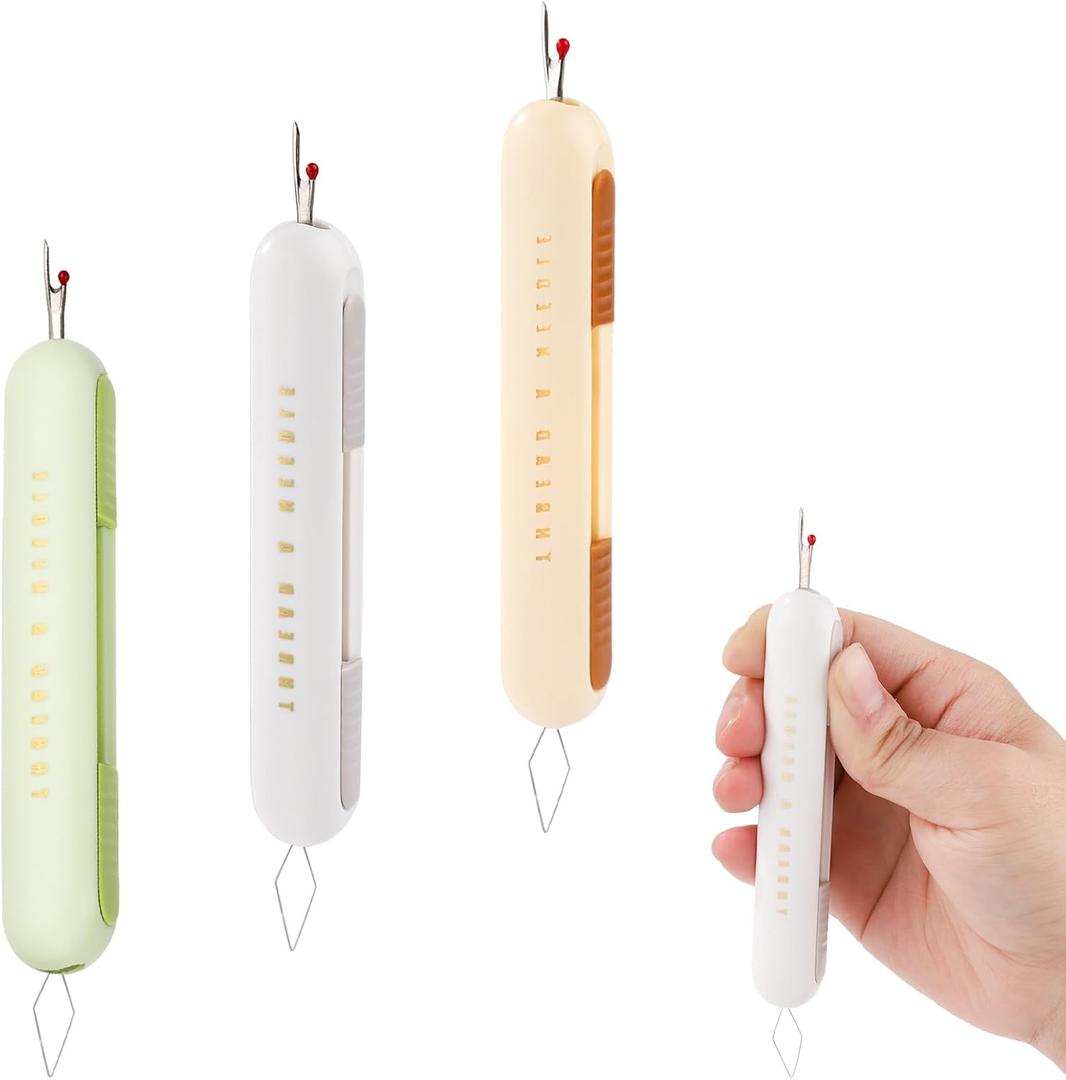3pcs 2 in 1 Needle Threader Seam Ripper, Integrated Seam Remover & Needle Threading Tool Multifunctional Seam Rippers for Sewing Crafting Knitting Quilting Cross Stitch Supplies
