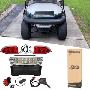 IOOBLBEI Deluxe Golf Cart LED Light Kit for Precedent 2004-Up Electric Models, 12V Street Legal Club Car Precedent Light Kit with Headlight Taillight Turn Signal Hazard Light Switch Horn Brake Pad
